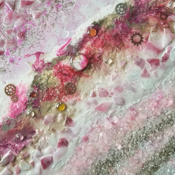 [SOLD]✔ORIGINAL GLASS, RESIN, MIXED MEDIA ART - Picture 5 of 8